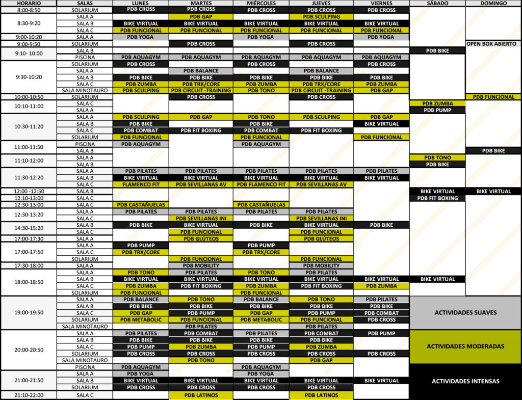 ACTIVIDADES DIRIGIDAS - PDB |      Palacio Deportes Benalmádena |      Palacio Deportes Benalmádena